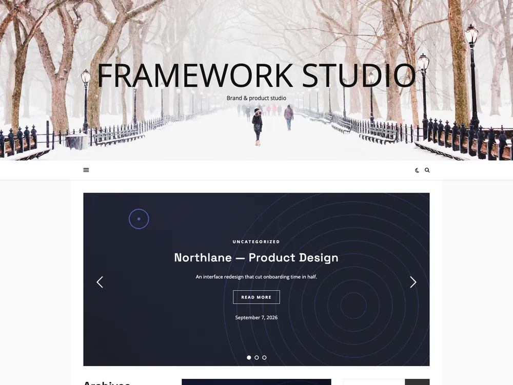 FRAMEWORK template preview