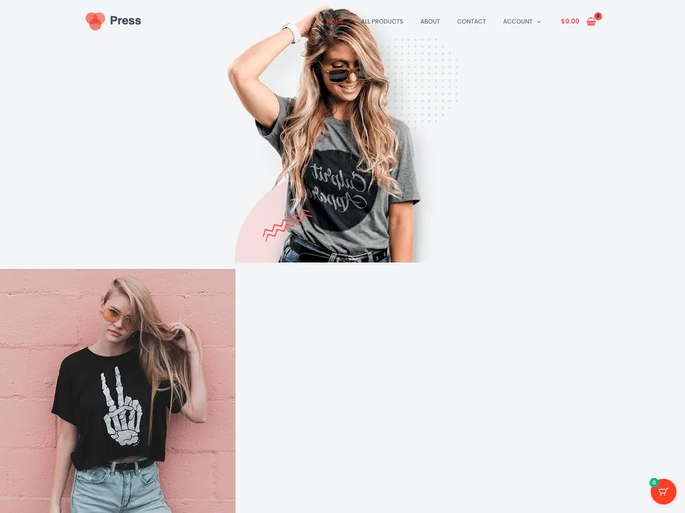 PRESS template preview
