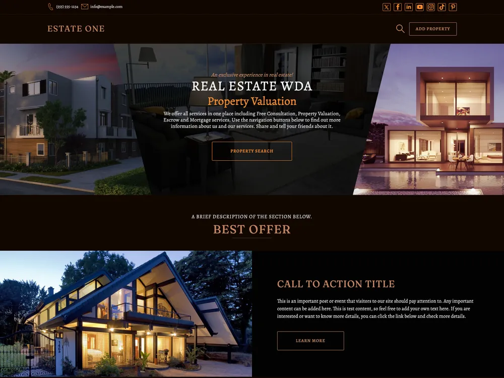 ESTATE ONE template preview
